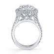 Triple Row Round Halo Diamond Engagement Ring
