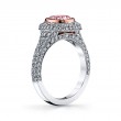 Cushion Cut Pink Diamond Halo Engagement Ring