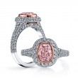 Cushion Cut Pink Diamond Halo Engagement Ring