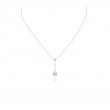 Mikimoto 18K Yellow Gold Akoya Diamond 0.08Ct Pearl Pendant