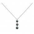 Mikimoto 18K White Gold Black South Sea Diamond 0.13Ct Pearl Pendant