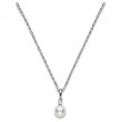 Mikimoto 18K White Gold White South Sea Diamond 0.10Ct Pearl Pendant