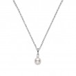 Mikimoto 18K White Gold Akoya Diamond 0.05Ct Pearl Pendant