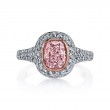 Cushion Cut Pink Diamond Halo Engagement Ring