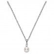 Mikimoto 18K White Gold White South Sea Diamond 0.10Ct Pearl Pendant