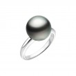 Mikimoto 18K White Gold Black South Sea  Pearl Ring