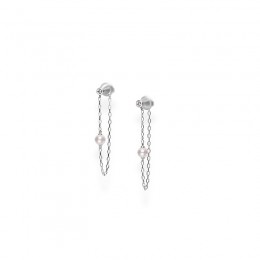 Mikimoto 18K White Gold Akoya Diamond 0.02Ct Pearl Earrings