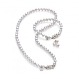 Mikimoto 18K White Gold Akoya  Pearl Sets