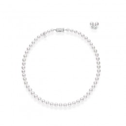 Mikimoto 18K White Gold Akoya  Pearl Sets