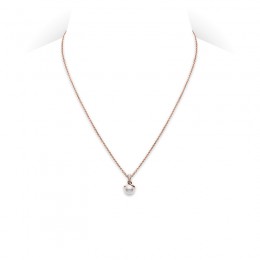 Mikimoto 18K Pink Gold Akoya White Diamond 0.05Ct Pearl Pendant