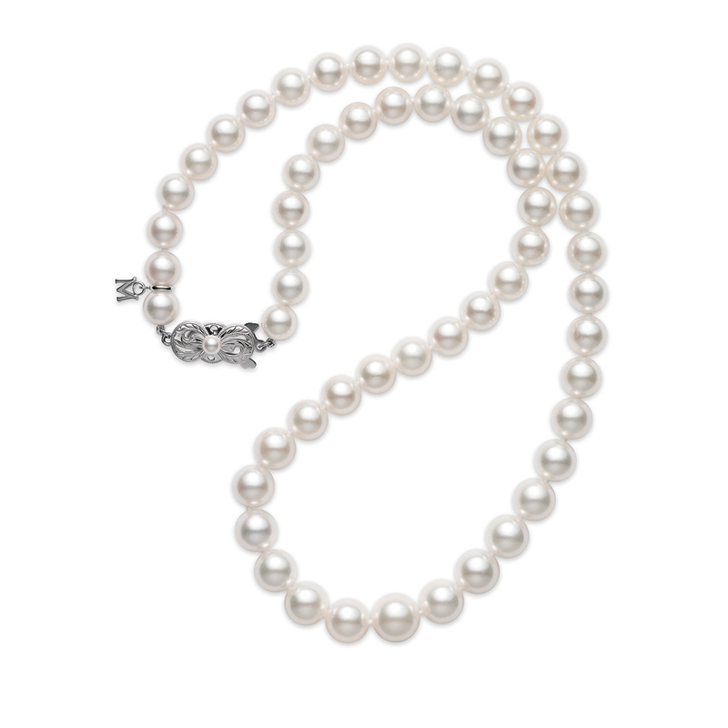 Mikimoto 18K White Gold Akoya  Pearl Necklace