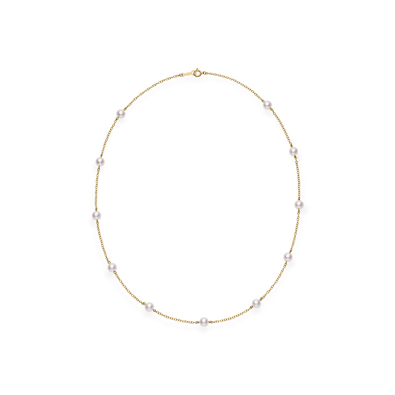 Mikimoto 18K Yellow Gold Akoya  Pearl Necklace