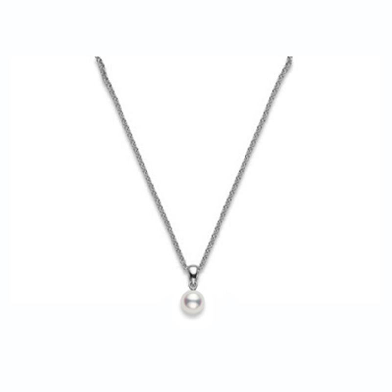 Mikimoto 18K White Gold Akoya  Pearl Pendant