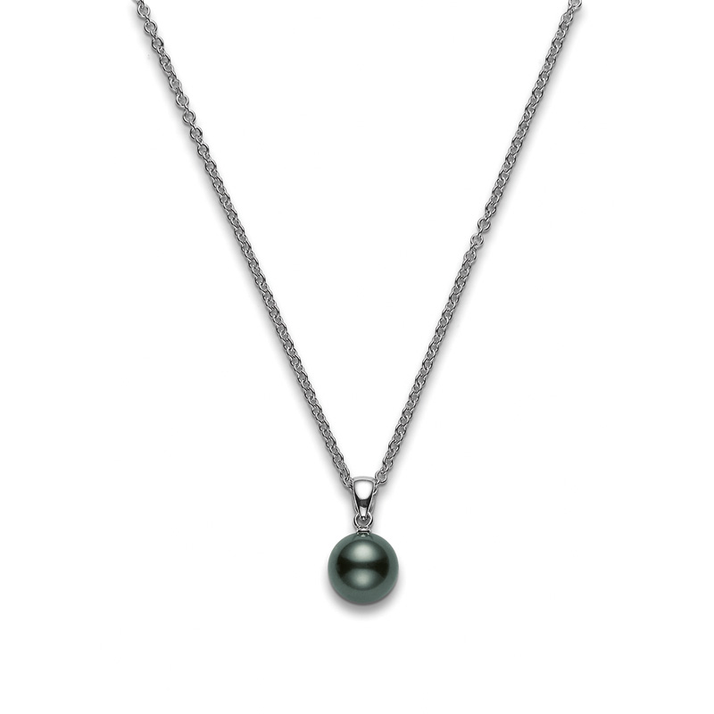 Mikimoto 18K White Gold Black South Sea  Pearl Pendant