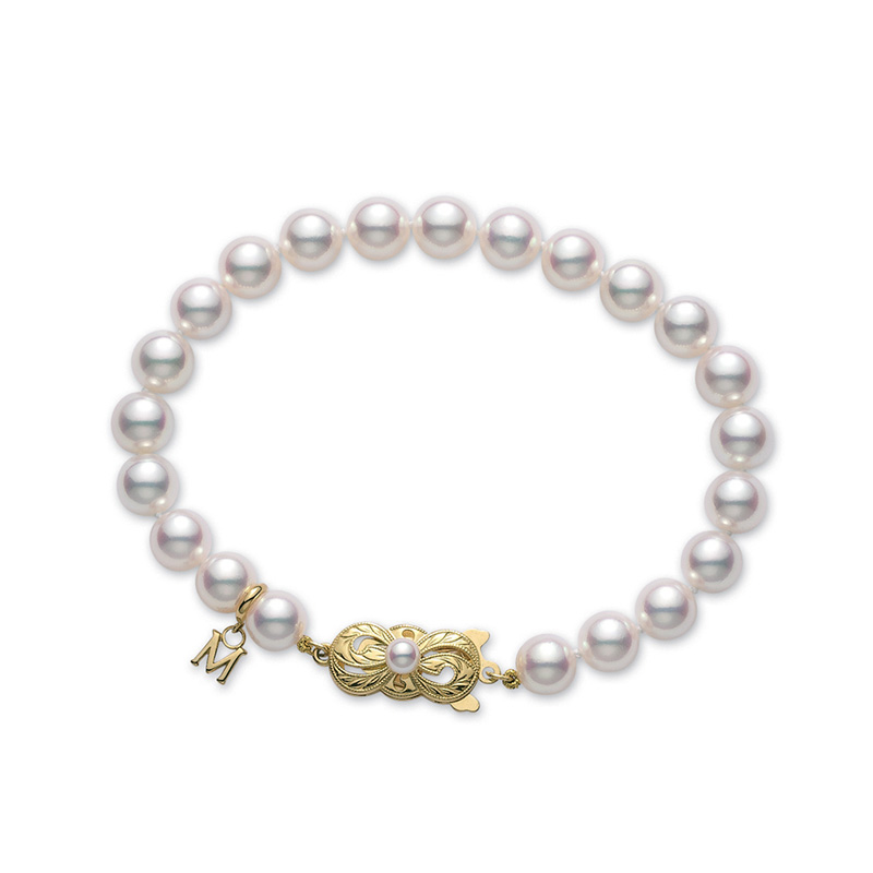 Mikimoto 18K Yellow Gold Akoya  Pearl Bracelet