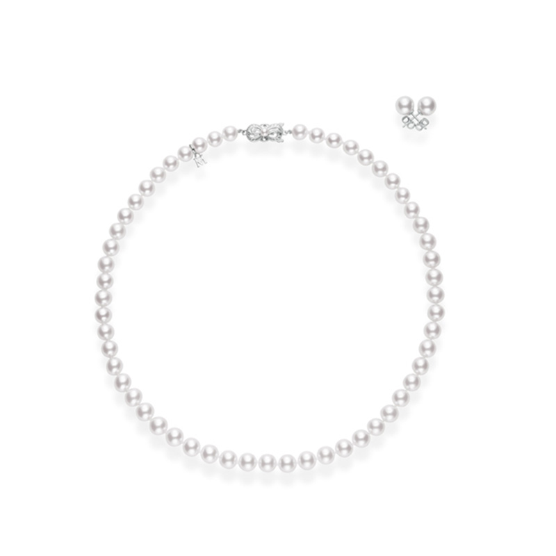 Mikimoto 18K White Gold Akoya  Pearl Sets