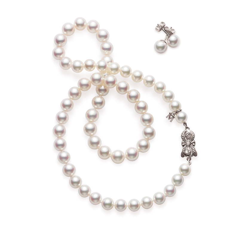 Mikimoto 18K White Gold Akoya  Pearl Sets